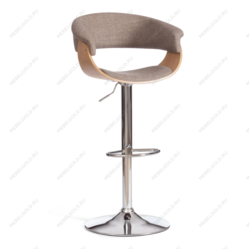 Барный стул VIMTA (mod.4021S), металл/дерево/ткань, 60х51х91,5-112,5 см, выс. сид. 61,5-82,5 см, бежевый/натур./хром, Aimcasa 5