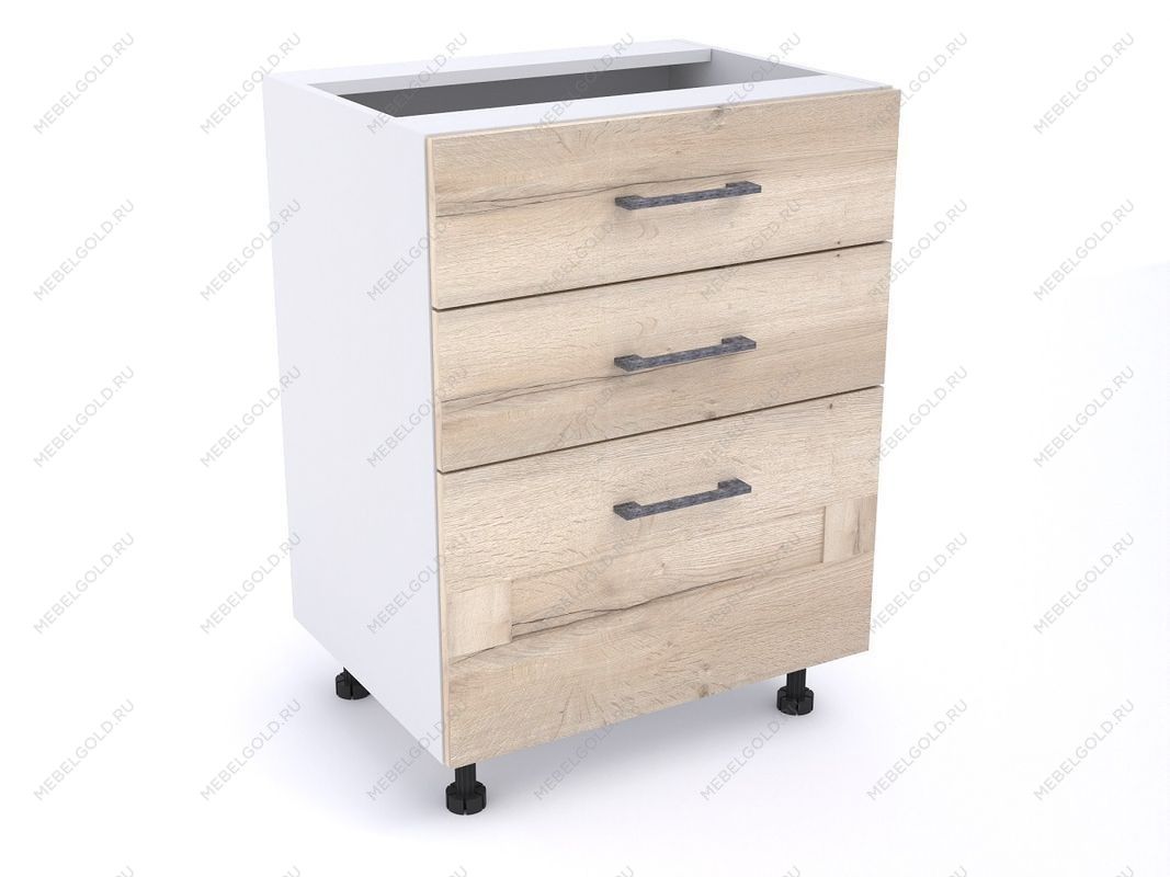 Стол с ящиками СЯ-60 (520), Дублин (600*520*820) Дуб галифакс белый, 21681