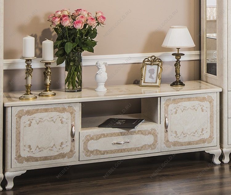 Тумба ТВ Патрисия крем корень глянец | изображение 1