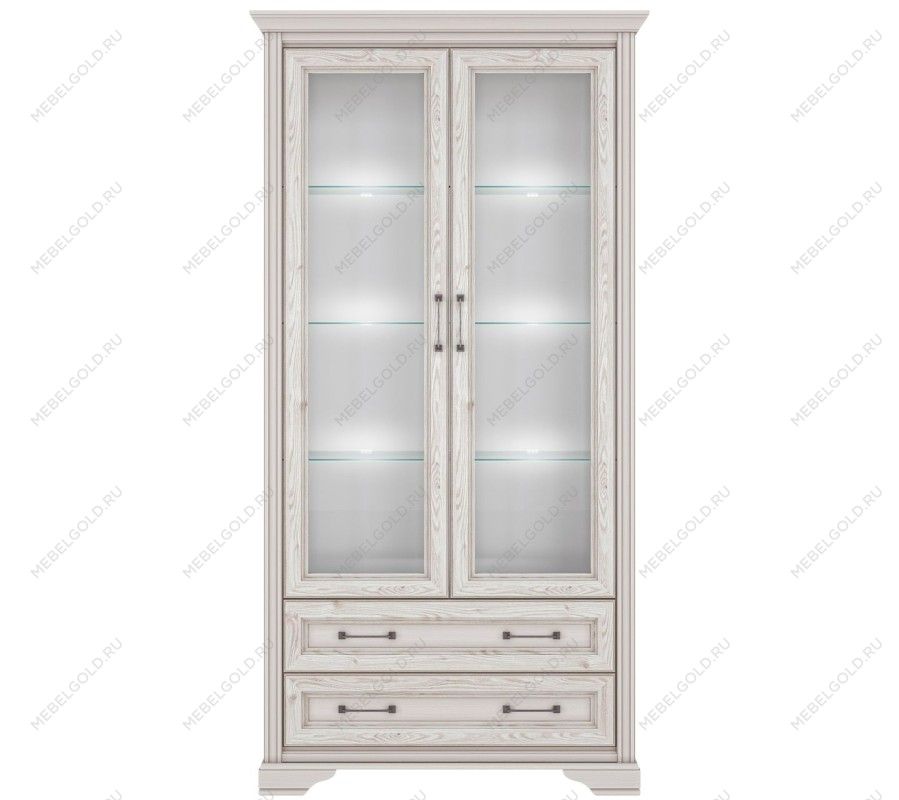 Шкаф-витрина Стилиус REG2W2S с подсветкой (Лиственница сибирская)