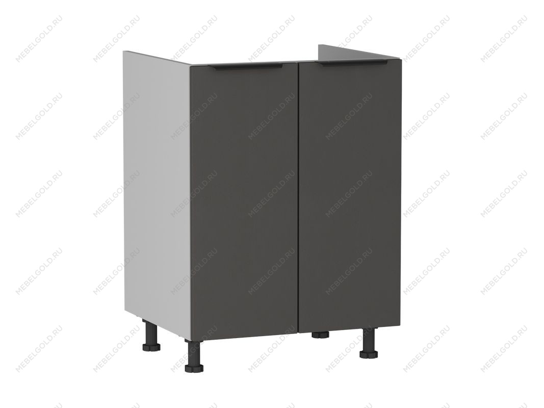 Стол под мойку 2-х дверный СМ-60, Ватель (600*520*820) Экокожа Серый, 23310