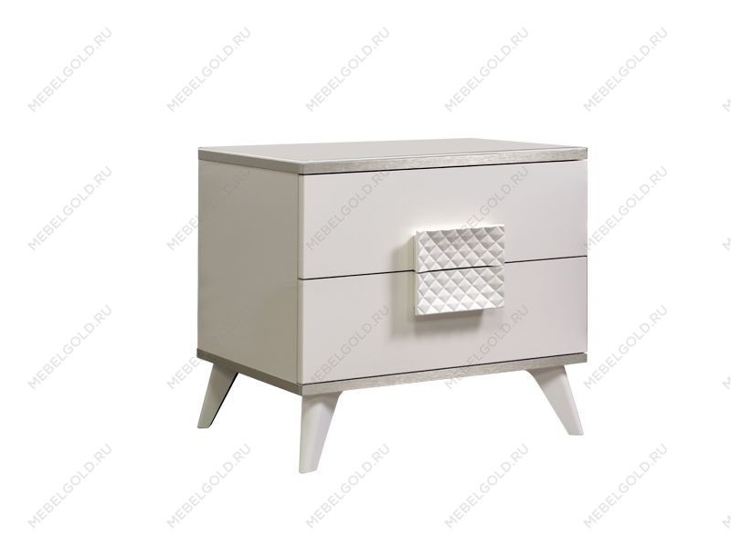 Тумба прикроватная (левая/правая) Диора слоновая кость/серебро ДТП-1
