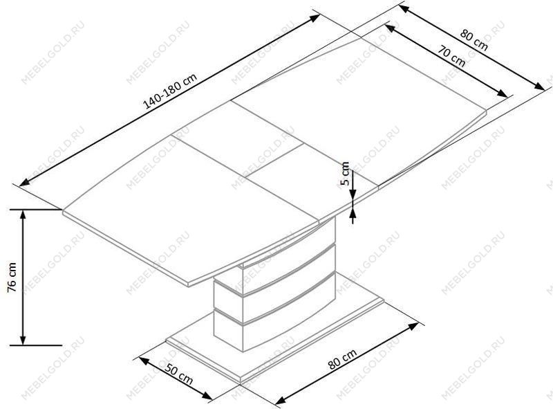 Стол обеденный Halmar TORONTO раскладной (белый/золотой дуб) | изображение 10
