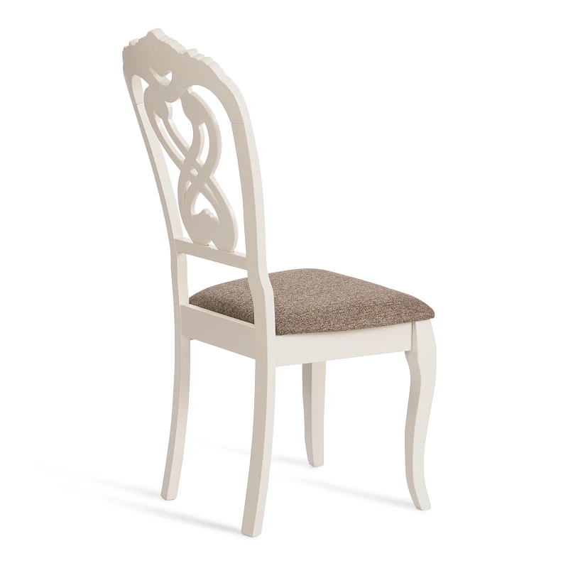 Стул -Андромеда/Andromeda, дерево гевея, 47х55,5х107 см, Ivory white, ткань коричневая S168-7 | изображение 2