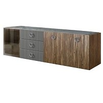 Комод 2.1м Bogemia Woodline Fly Wood Fi (Серый) (Novabuk/Хром) БМКМ-5[4]