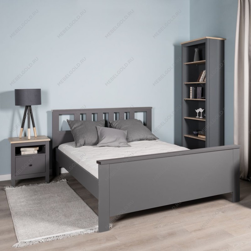 САГА кровать двойная 160х200 серая | изображение 3