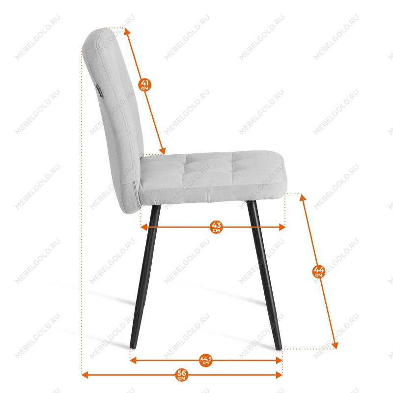 Стул обеденный Medeo, LT, флок, бежевый/черный, 7, 45х56х89 см | изображение 17