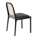 Стул FREYA, дерево вяз/ротанг, ткань лён, черный/черный лен, 46х41х79,5 см | изображение 2