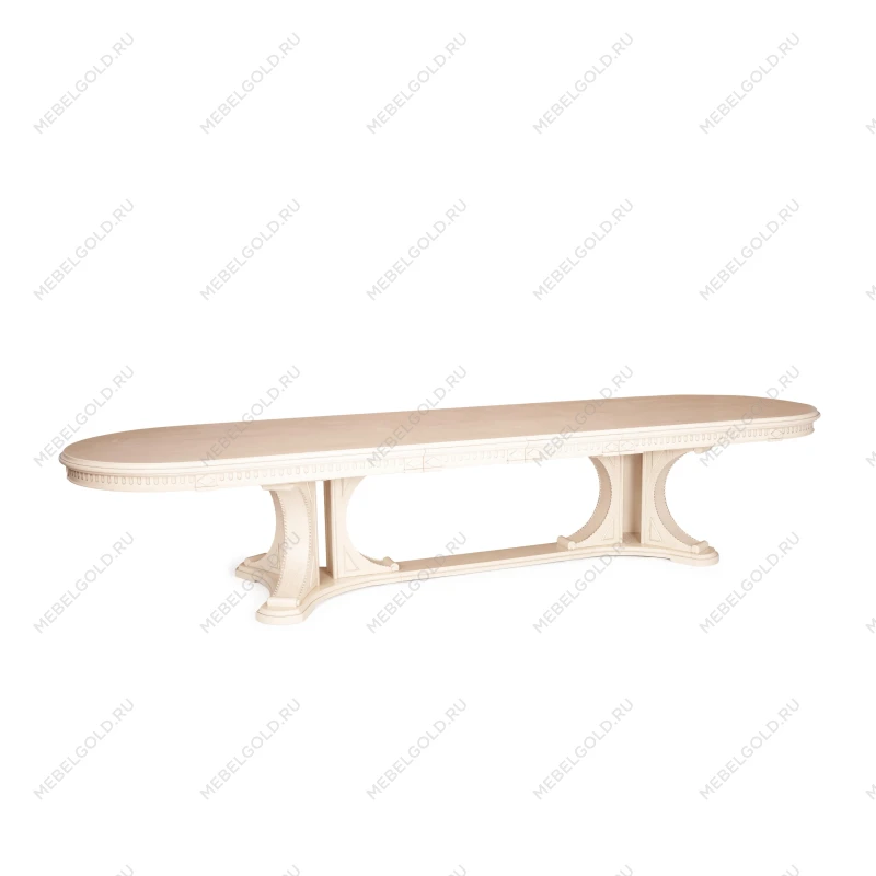 Стол VERSAL овальный, бук, мдф, 300 (350/400) х 110 х 78 см, бежевый патина | изображение 7