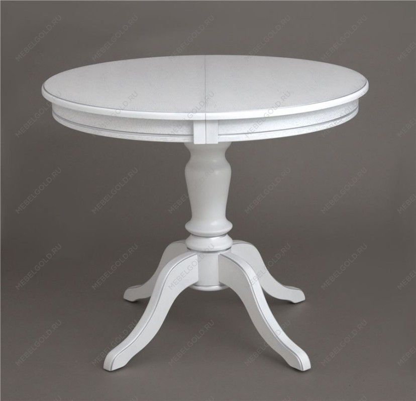 Стол Эгина (Белый/патина серебро/шпон дуб)