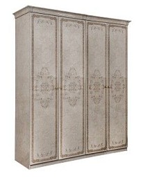 Шкаф Патрисия 4-дверный (2+2) без зеркал крем корень глянец