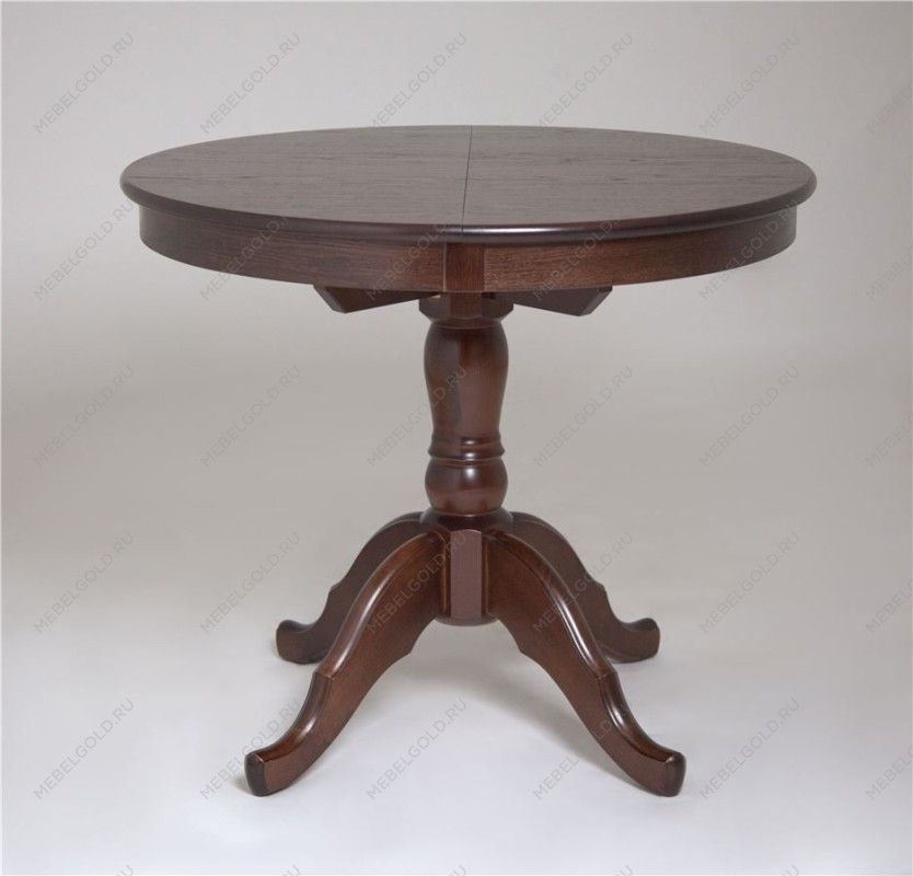 Стол Круглый (Шоколад имп.)/массив березы, Шпон)