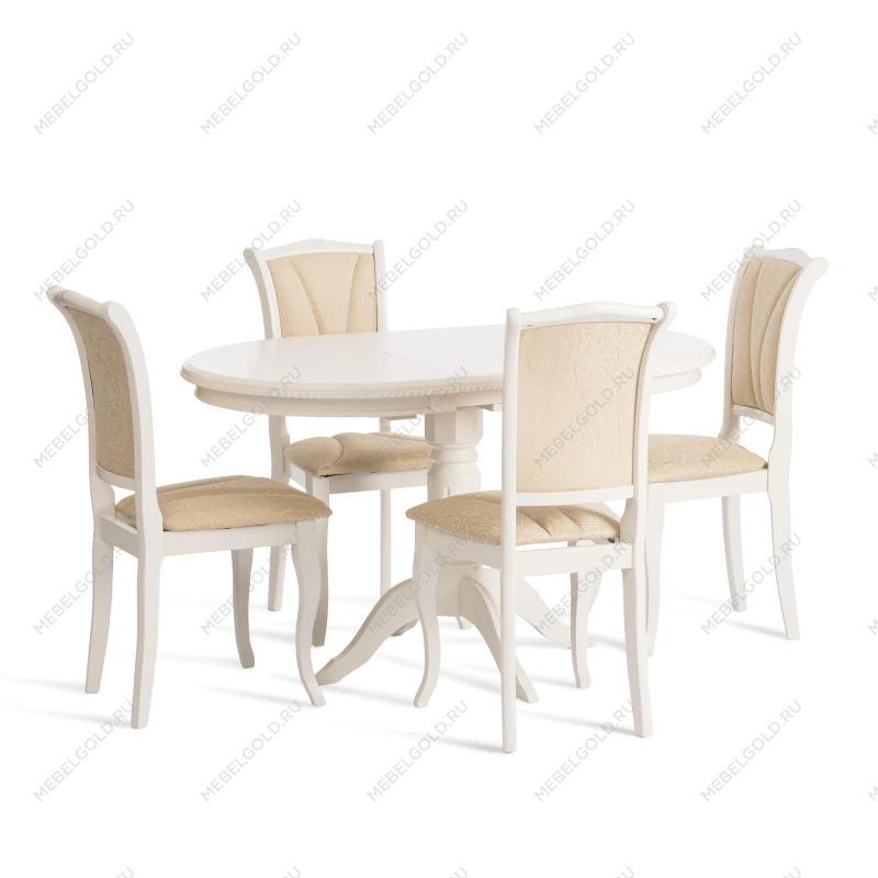 Стул Opera ( OP-SC ), дерево гевея, 45х53х97см, ivory white (слоновая кость 2-5), ткань бежевая (A168B) | изображение 9