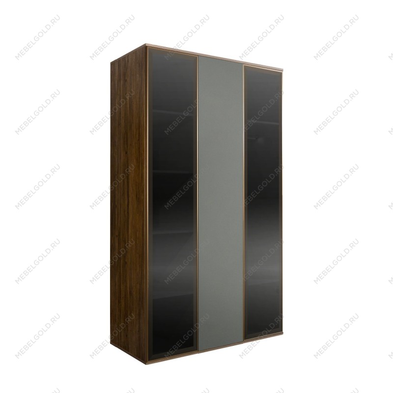 Шкаф 3-х дверный Bogemia Woodline Air (Серый/Золото) БМШ2/3(2)