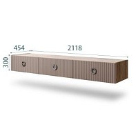 Тумба телевизионная 2.1м Bogemia Woodline Fly Fi (Мокка) (Novabuk/Хром) БМТ-2