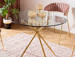 Стол обеденный Signal AZALIA (прозрачный/золотой) | изображение 2