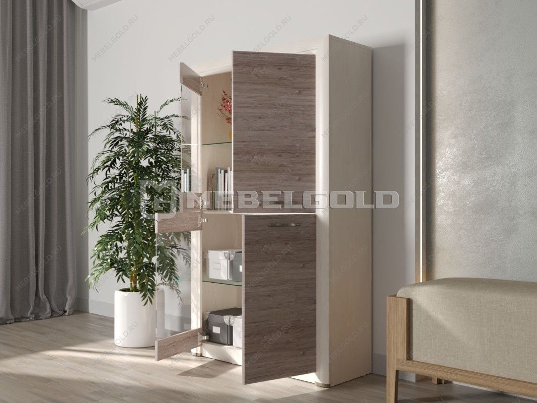 Шкаф с витриной Оливия 2V2D | изображение 3