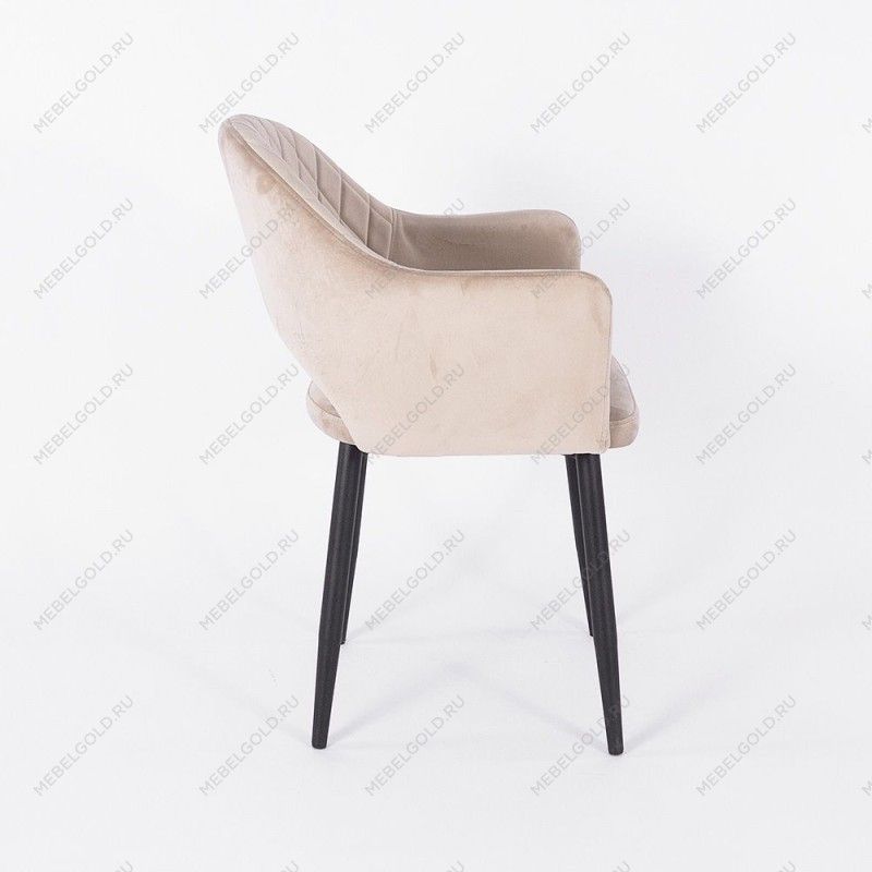 м. Римская - Стул Белладжио бежевый бархат ножки черные | изображение 2