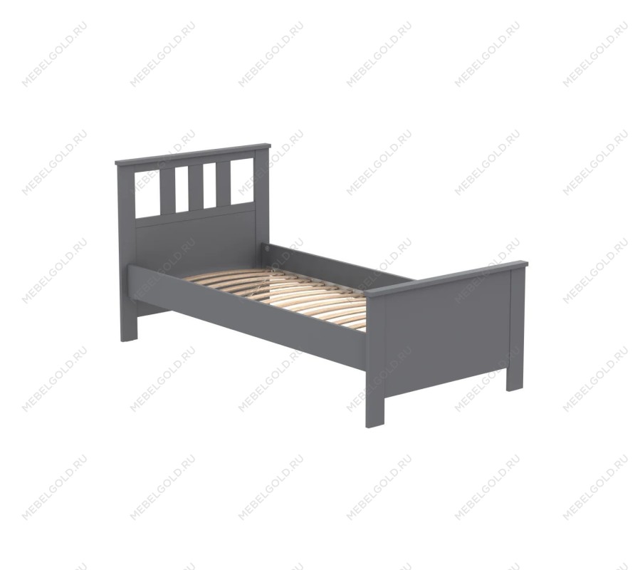 САГА кровать одинарная 90х200 серая | изображение 2