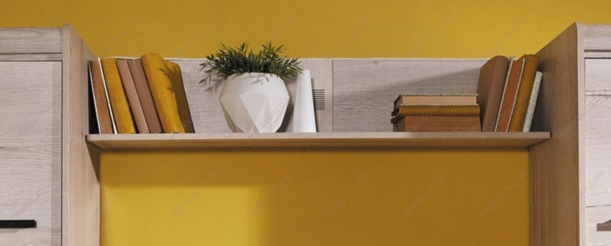 Полка М-6 навесная, Мале (1200*200*246) Дуб галифакс белый, 31205 | изображение 1