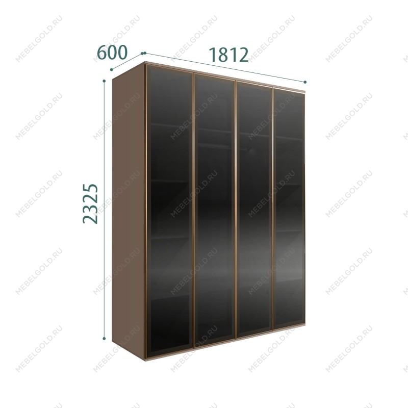 Шкаф 4-х дверный Bogemia Air (Мокка/Золото) БМШ2/4(4)