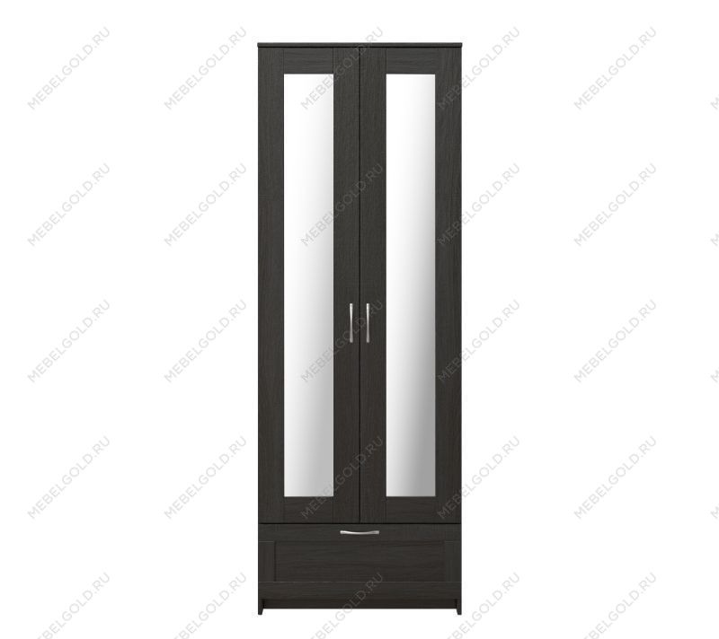 БРИМНЭС / СИРИУС Шкаф двухдверный ИКЕА / IKEA с одним выдвижным ящикам и двумя зеркалами, Дуб Венге | изображение 1