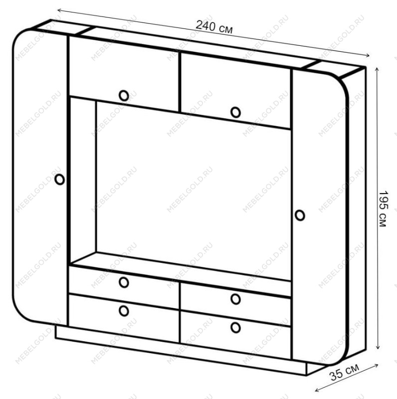 Стенка для гостиной iMEB черный глянец | изображение 3