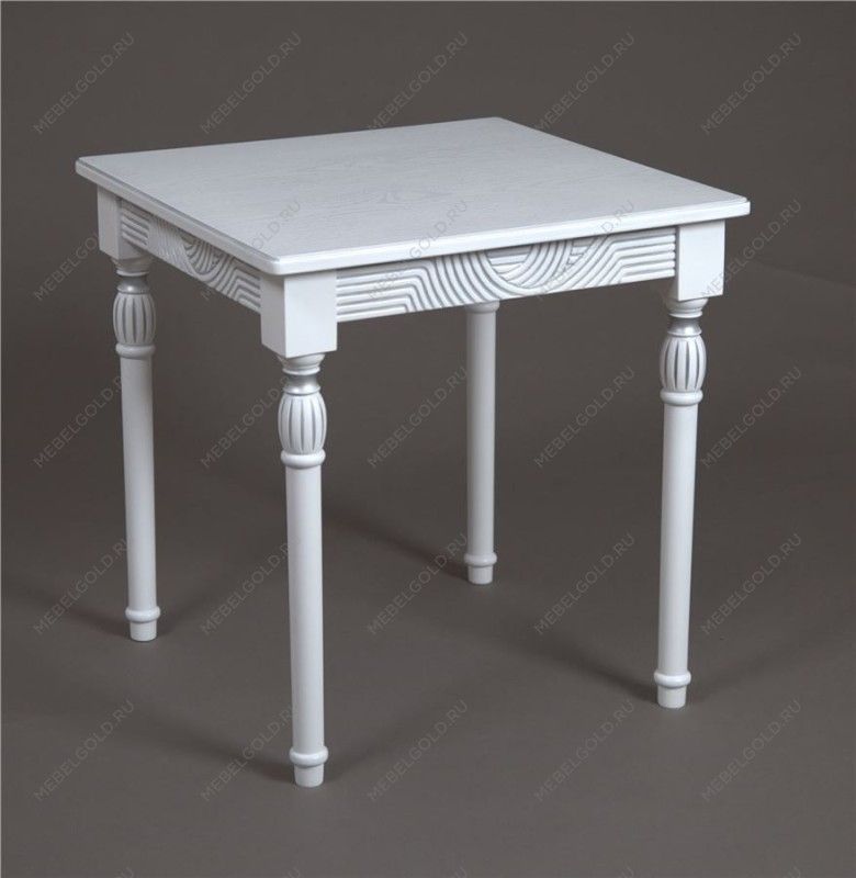 Стол журнальный Мили (белый/патина серебро/53х53хН55)