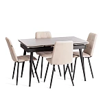 Стул обеденный Asti, велюр, молочный/черный, (Porsche 2) | изображение 9