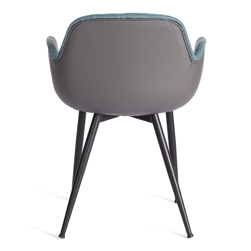 Кресло VALENTINO (mod. PC45-2), металл/экокожа/ткань, 55 х 58 х 81 см, Turquoise (бирюзовый)/Grey (серый)/чёрный | изображение 3