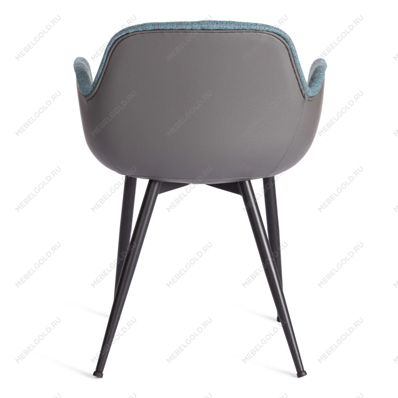 Кресло VALENTINO (mod. PC45-2), металл/экокожа/ткань, 55 х 58 х 81 см, Turquoise (бирюзовый)/Grey (серый)/чёрный | изображение 3