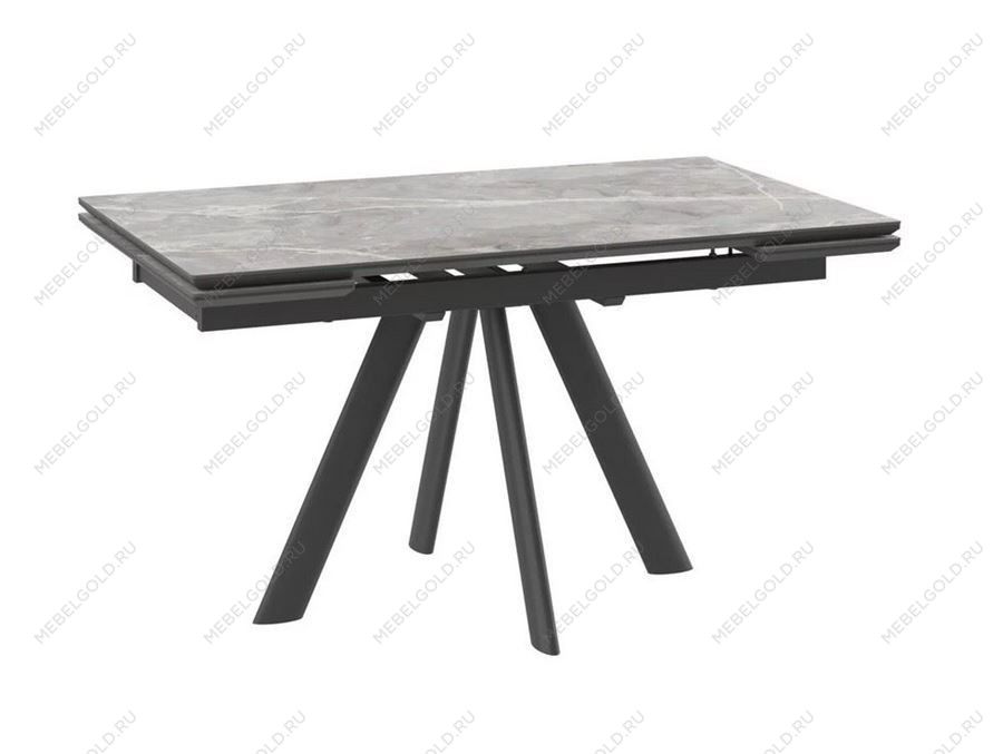 Стол с керамическим покрытием Джейтон-140 (Stone grey st cer/черный) 140(30+30)х85