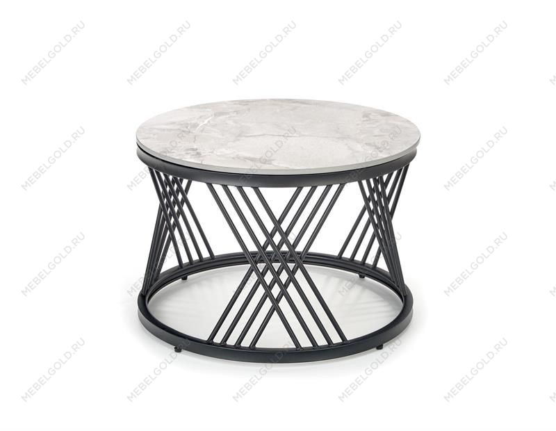 Комплект Halmar FLAMINGO, 2 стола журнальных (серый мрамор/черный) | изображение 4