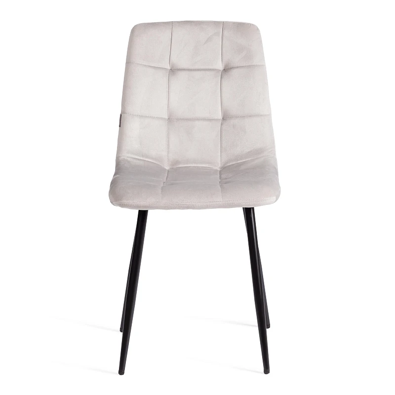 Стул CHILLY (mod. JSC-220), Велюр/металл, 44,5х52,5х88 см, Light grey (светло-серый) HLR14 / черный | изображение 4