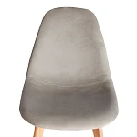 Стул CINDY SOFT (mod. C1021F1-1), велюр/дерево бук, 55 х 48 х 83 см, Светло-серый HLR39 / натуральный | изображение 5