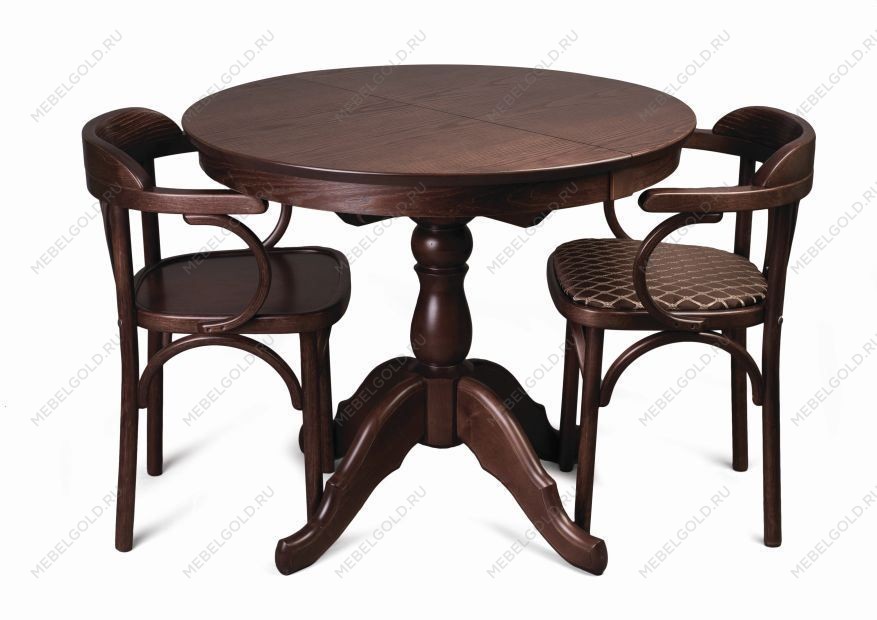 Стол обеденный Круглый-0090 (темный тон) | изображение 2