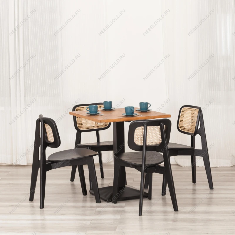 Стул ODIN, дерево вяз/ротанг, черный, 42х45х78 см | изображение 13