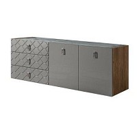 Комод 1.6м Bogemia Woodline Fly Fa (Серый) (Novabuk/Хром) БМКМ-4