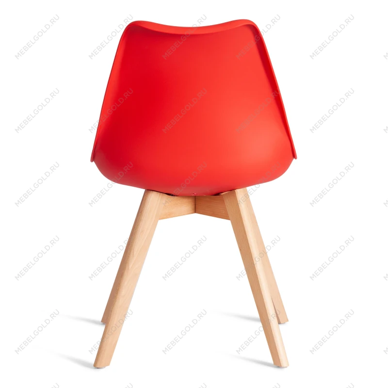Стул TULIP (mod. 73-1), дерево/пластик/экокожа, 47,5x55x80 см, Красный (Red) | изображение 3