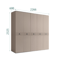 Шкаф 5-ти дверный Римини СОЛО (Мокка/Серебро) РМШ2/5(s)