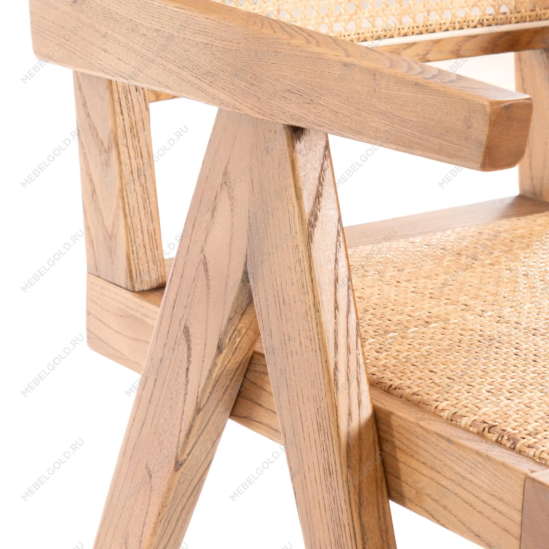 Кресло LOKI, дерево вяз/ротанг, Груша (№3), 50х50х84 см | изображение 6