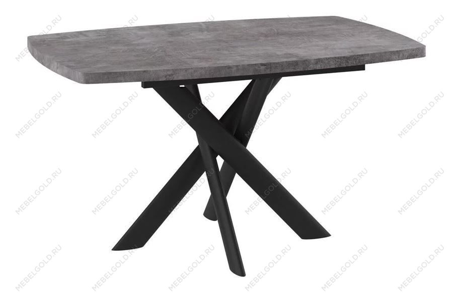 Стол Andres-130 (130/165 х 85 / дымчатая керамика / черный)