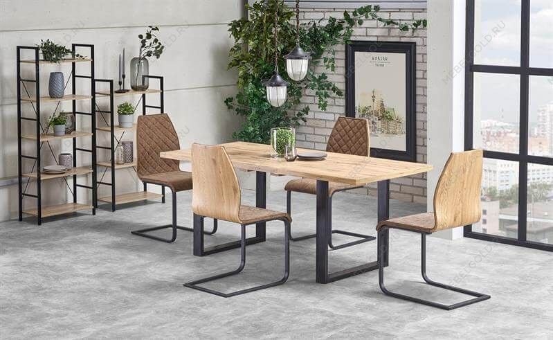 Стол обеденный Halmar VENOM 135/185 раскладной (дуб вотан/черный) | изображение 7