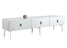 Тумба под телевизор 2.1м Bogemia Farfalle (Белый) (Lakobel/Хром) БМТ-2(Fa)