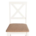 Обеденный комплект Хадсон (стол + 4 стула)/Hudson Dining Set, дерево гевея/мдф, стол: 110х70х75см / стул: 44х42х89см, ivory white (слоновая кость), ткань кор.-зол | изображение 5