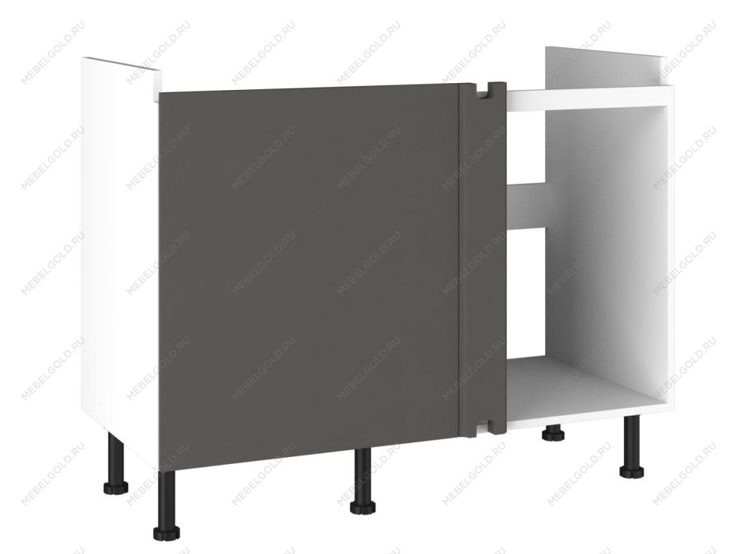 Стол под мойку угловой СМУ-120, Виста (1100*534*870) Экокожа Серый, 26705