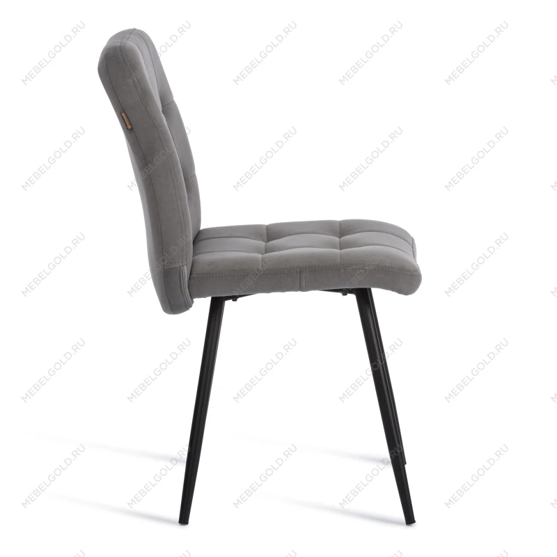 Стул обеденный Medeo, флок, серый/черный, 29, 47х56х89 | изображение 1