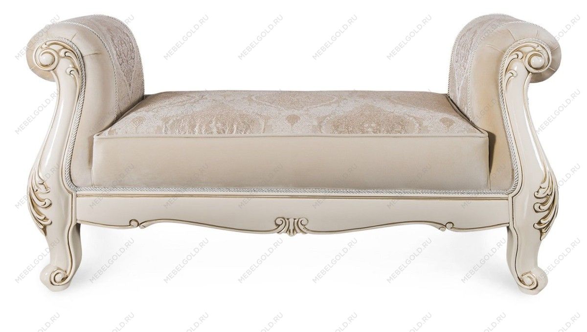 Оттоманка Джоконда с двумя подлокотниками крем глянец | изображение 1