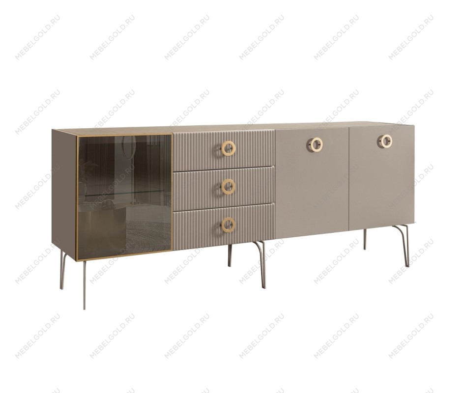 Комод 2.1м Bogemia Fillini (Мокка) (Novabuk/Золото) БМКМ-5(Fi)[4]