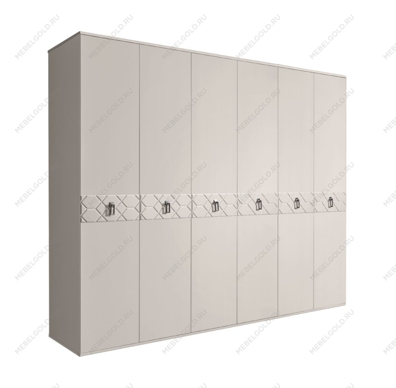 Шкаф 6-ти дв. Bogemia Farfalle (Шелк/Хром) БМШ2/6(Fa)